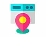 web flat icon with location
