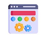 website prototype multicolor flat icon with gears